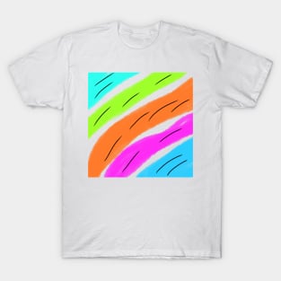 Green pink blue watercolor abstract art T-Shirt